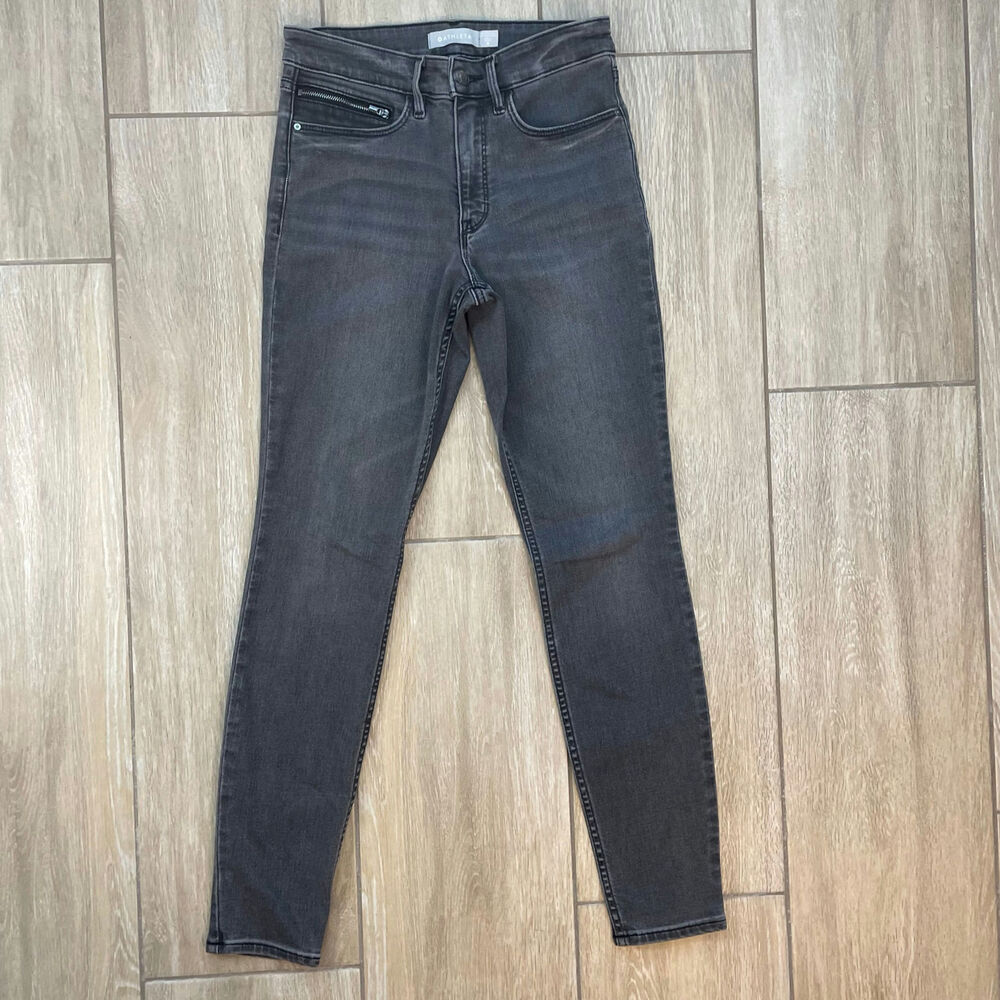 Athleta SculptTek Jeans Womens 4 Gray High Rise Skinny Stretch Denim Pants
